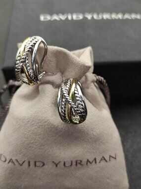 David Yurman 925 Silver Earrings with Original Pouch
